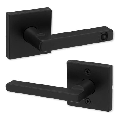 Kwikset Halifax LED Motion Activated Passage Lever, Black Matte